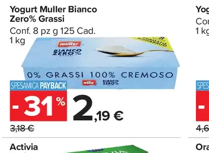 Yogurt Müller Bianco Zero Grassi