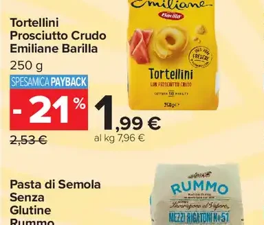 Tortellini prosciutto crudo Emiliane Barilla