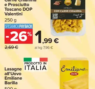 Cappelletti carne Chianina e prosciutto Valენტini
