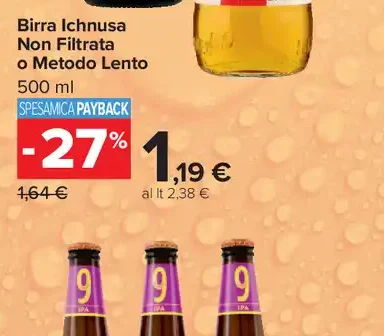 Birra Ichnusa non filtrata o metodo lento