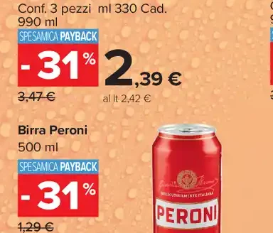 Birra Peroni Nastro Azzurro o 0.0%