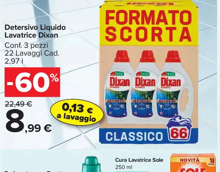 Detersivo liquido lavatrice Dixan