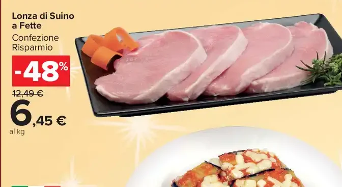 Lonza di suino a fette