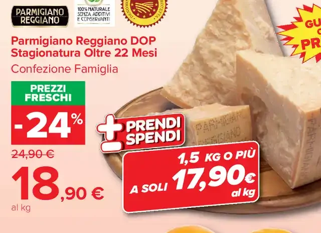 Parmigiano Reggiano DOP stagionatura oltre 22 mesi