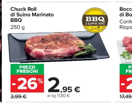 Chuck roll di suino marinato BBQ