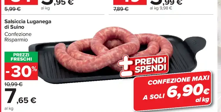 Salsiccia luganega di suino