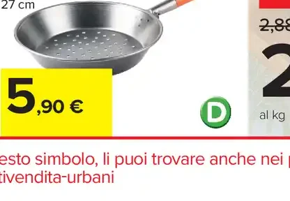 Padella castagne con manico in legno
