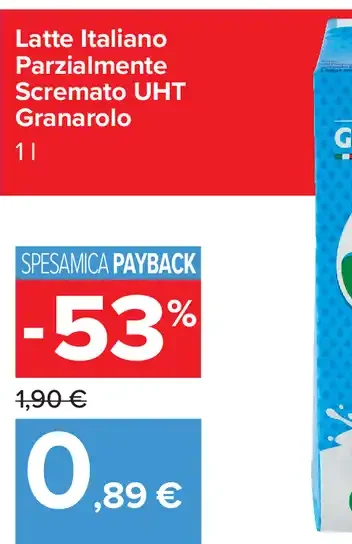 Latte italiano parzialmente scremato UHT Granarolo