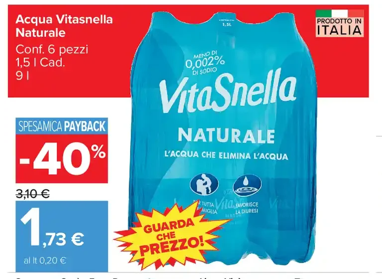 Acqua Vitasnella Naturale