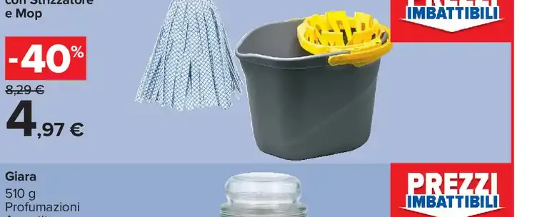 Secchio con strizzatore e mop