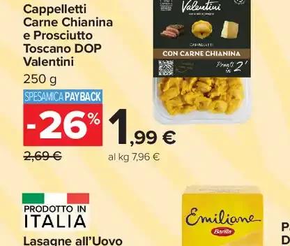 Cappelletti Carne Chianina e Prosciutto Toscano DOP Valentini
