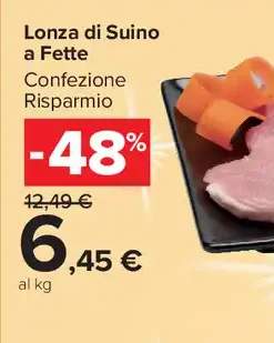 Lonza di suino a fette