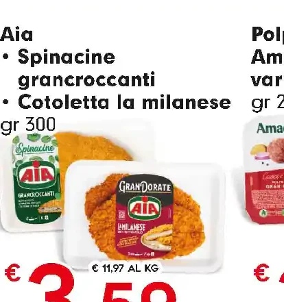 Spinacine / Cotoletta alla milanese Aia
