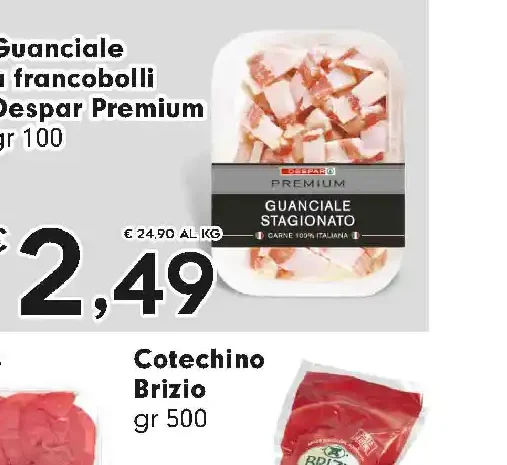 Guanciale a francobolli Despar Premium