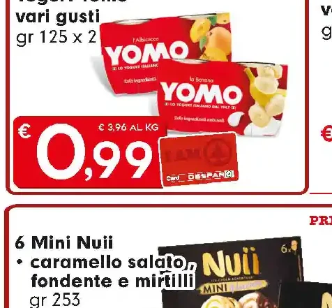 Yogurt Yomo vari gusti