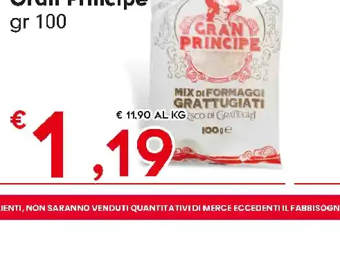 Grattugiato mix di formaggi Gran Principe