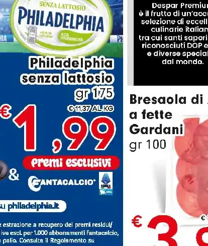 Philadelphia senza lattosio
