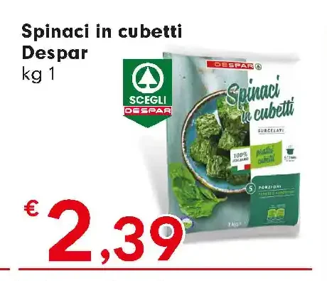 Spinaci in cubetti