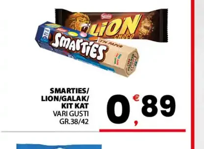 Smarties Lion/Galaxy Kit Kat vari gusti