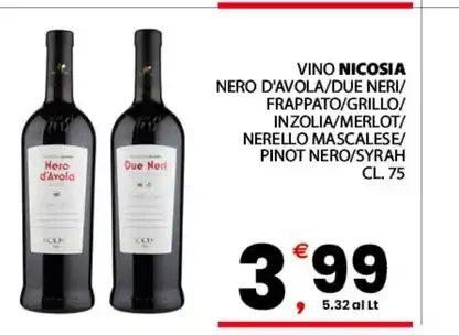 Vino Nicosia Nero d'Avola/Due Neri