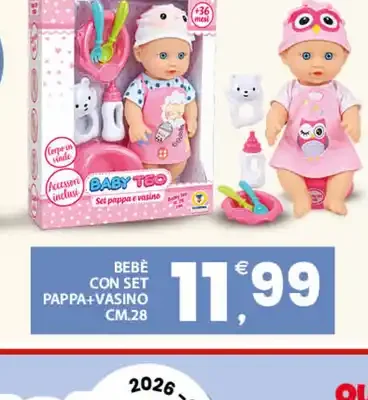 Bebè con set pappa e vasino