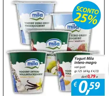 Yogurt Mila intero-magro
