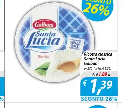 Ricotta classica Santa Lucia Galbani
