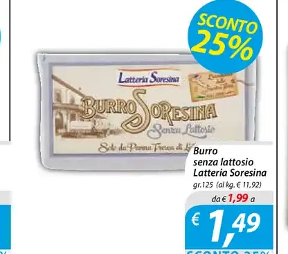 Burro senza lattosio Latteria Soresina