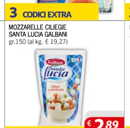 Mozzarelle ciliegie Santa Lucia Galbani