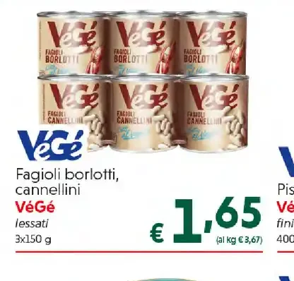 Fagioli borlotti cannellini Vegé