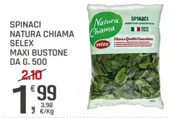 Spinaci Natura Chiama Selex Maxi Bustone