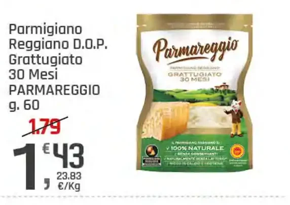 Parmigiano Reggiano D.O.P. grattugiato 30 mesi