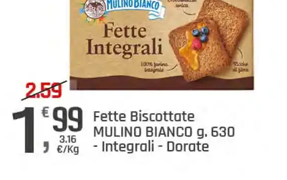 Fette biscottate integrali dorate