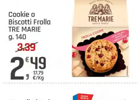 Cookie o biscotti frolla Tre Marie