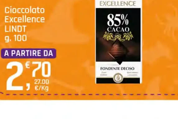 Cioccolato Excellence Lindt 85% cacao