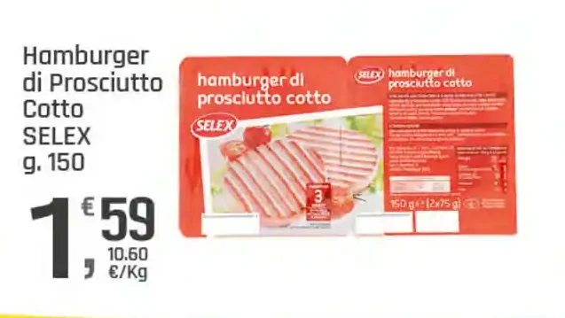Hamburger di prosciutto cotto