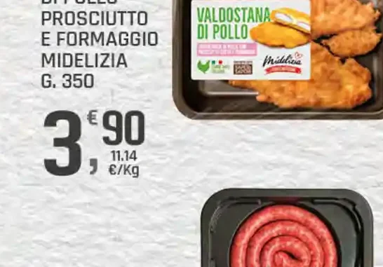 Valdostana di pollo prosciutto e formaggio