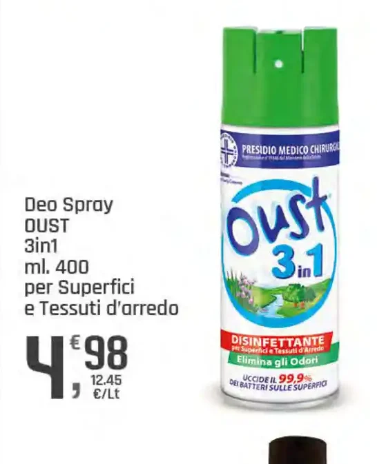 Deodorante spray disinfettante