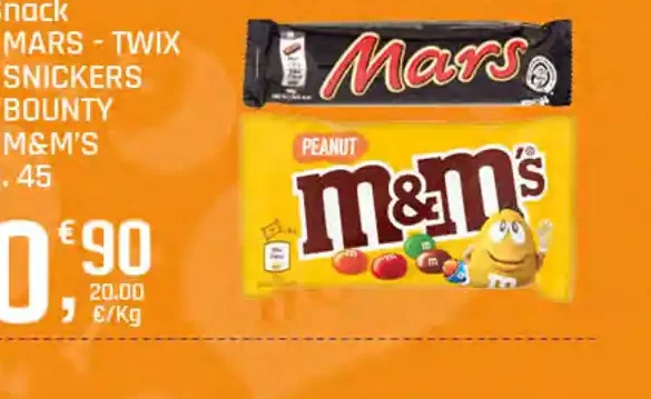 Snack Mars Twix Snickers Bounty M&M's