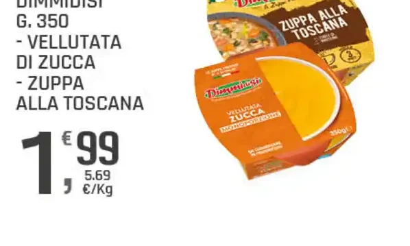 DimmidiSì vellutata di zucca e zuppa alla toscana