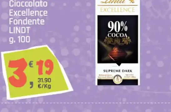 Cioccolato Excellence fondente 90% cacao