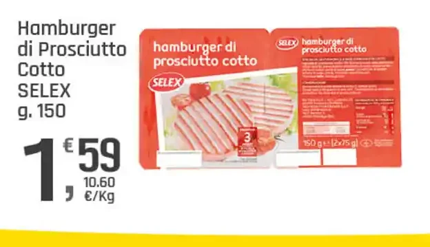 Hamburger di prosciutto cotto