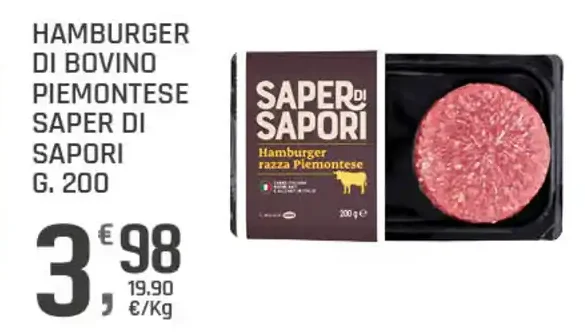 Hamburger di bovino piemontese