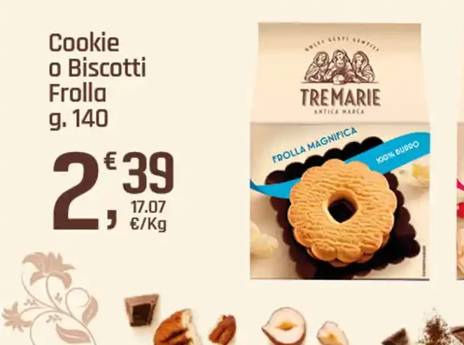 Cookie o biscotti frolla Tre Marie