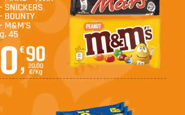 Snack Mars Twix Snickers Bounty M&M's