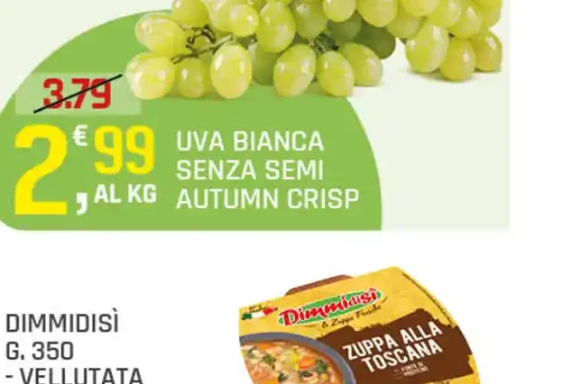 Uva bianca senza semi Autumn Crisp
