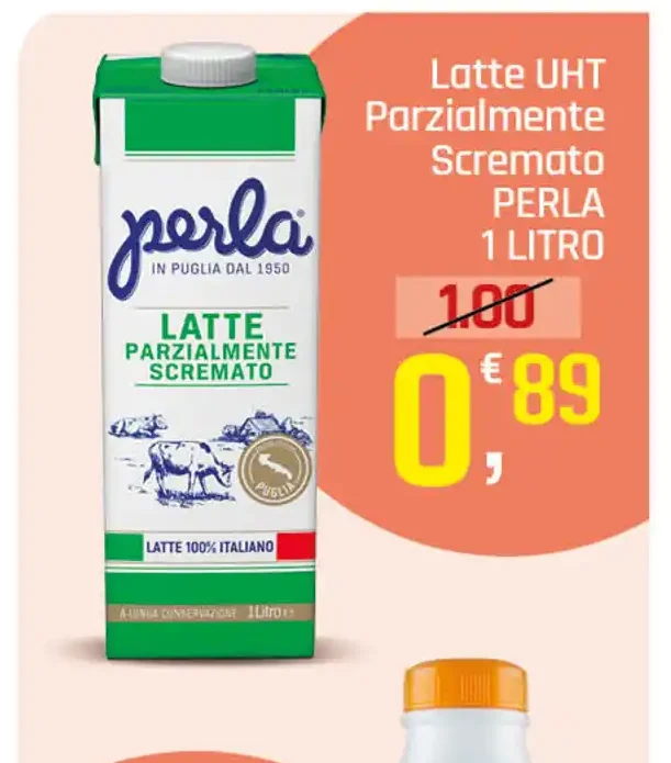 Latte UHT parzialmente scremato Perla