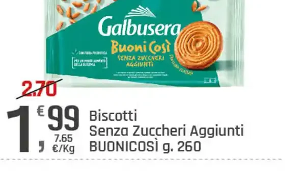 Biscotti senza zuccheri aggiunti Buonicosì Galbusera