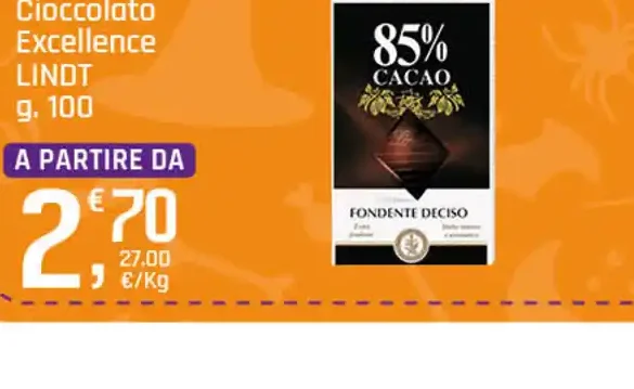 Cioccolato Excellence Lindt 85% cacao