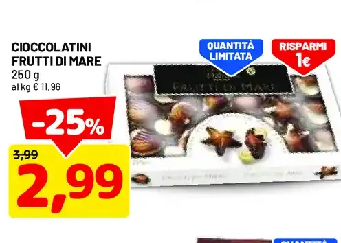 Cioccolatini frutti di mare